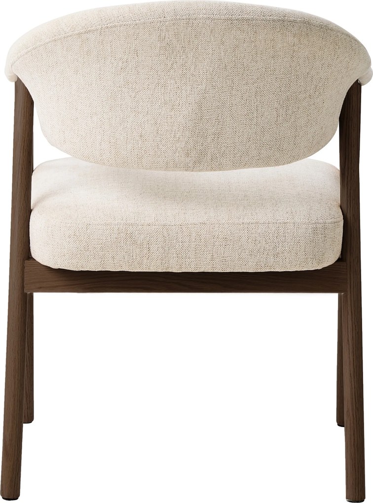 GARDA crème beige (stof Harmony 110) / gerookt eiken gelakt - GESTOFFEERDE STOEL VOOR WOONKAMER/EETKAMER