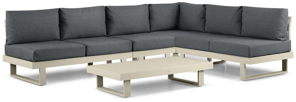 Hoek loungeset 6 personen Aluminium Taupe  Lifestyle Garden Furniture Lorenzo
