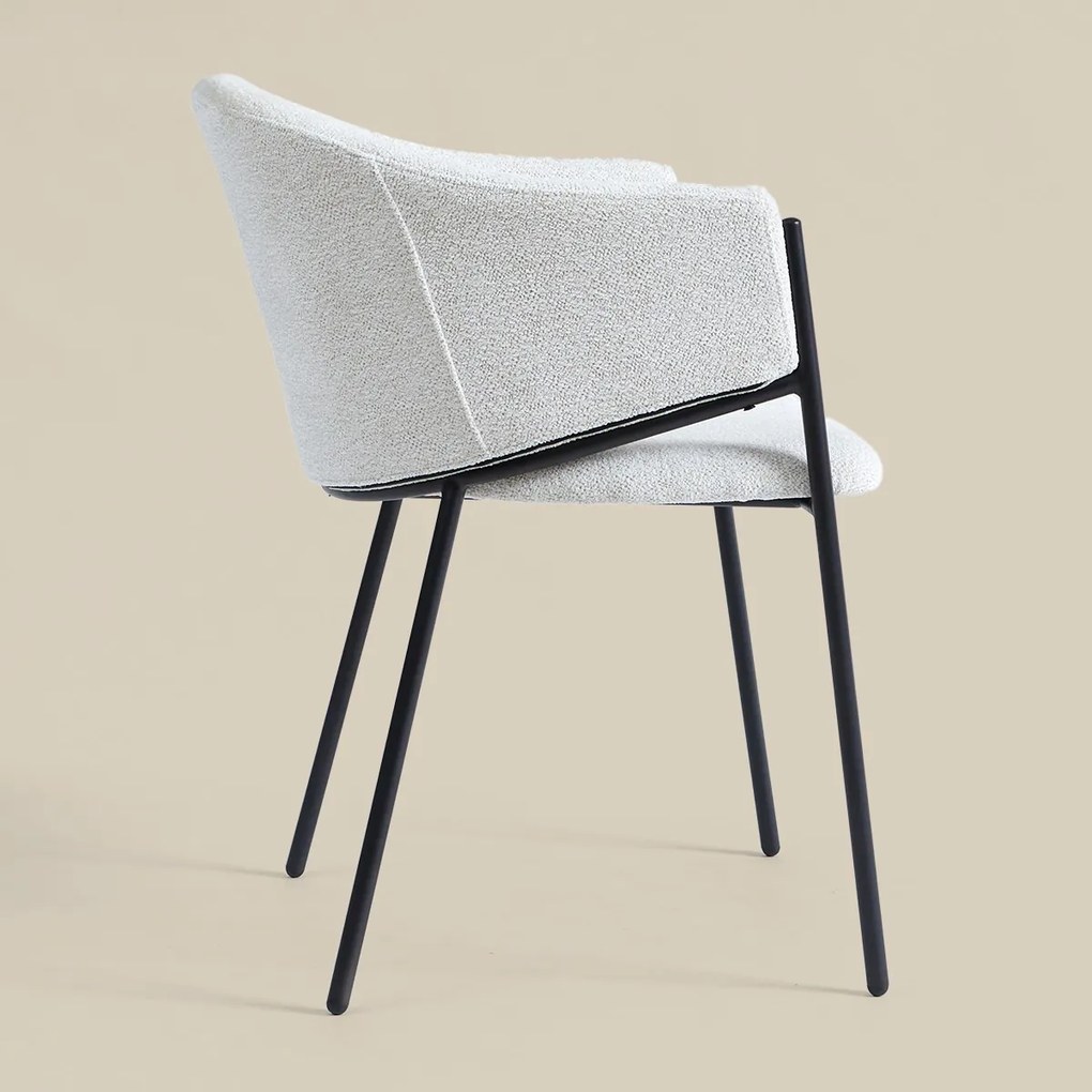 Beige Eetkamerstoel Met Ronde Rugleuning