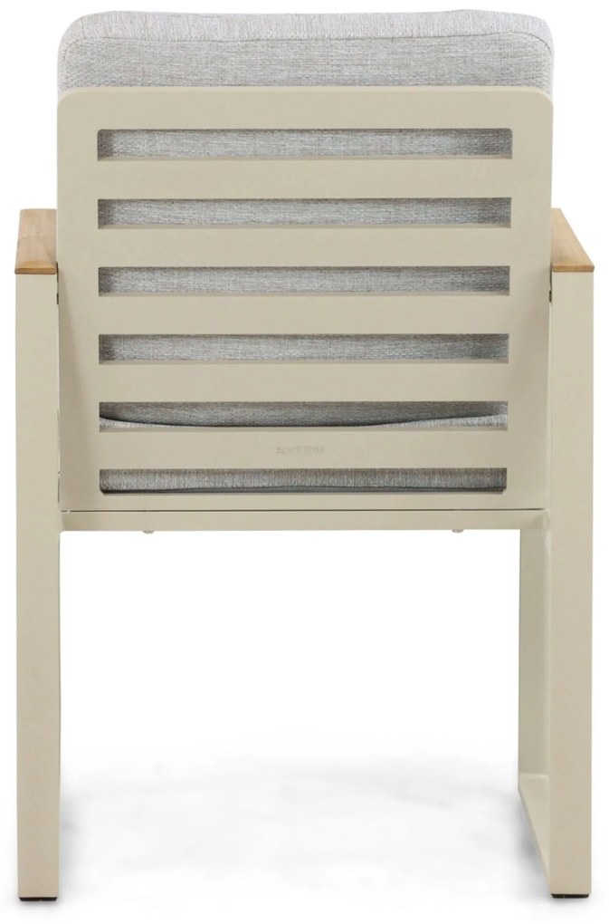 Tuinstoel Aluminium/Teak Taupe-naturel-bruin Lifestyle Garden Furniture Faro