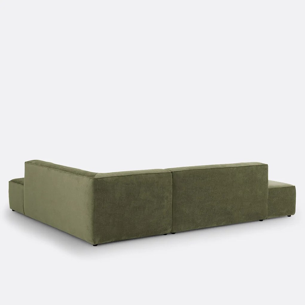 Hoekbank links of rechts, omvormbaar, fluweel met structuur, Ginosa