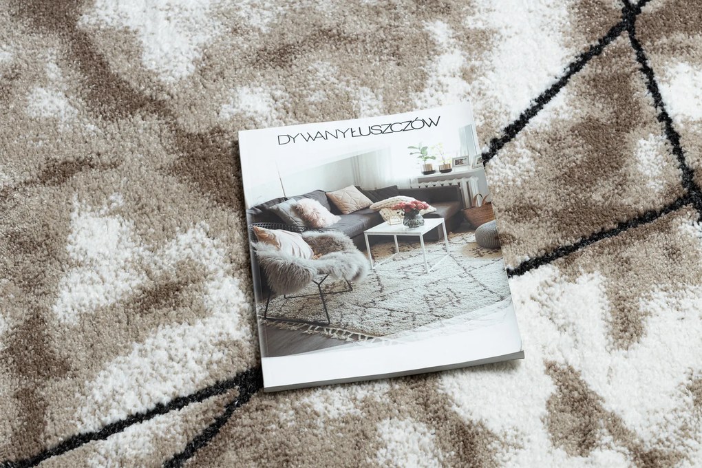 Tapijt modern COZY Lina, geometrisch , marmer - Structureel, twee poolhoogte , bruin