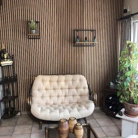 AKU Paneel Akoestisch Vilt Natuurlijk Eiken 260x60x2,1cm - 270 cm x 60 cm x 2.1 cm | 10 kg | Paneli akoestische wandpanelen - AKU Wandpanelen