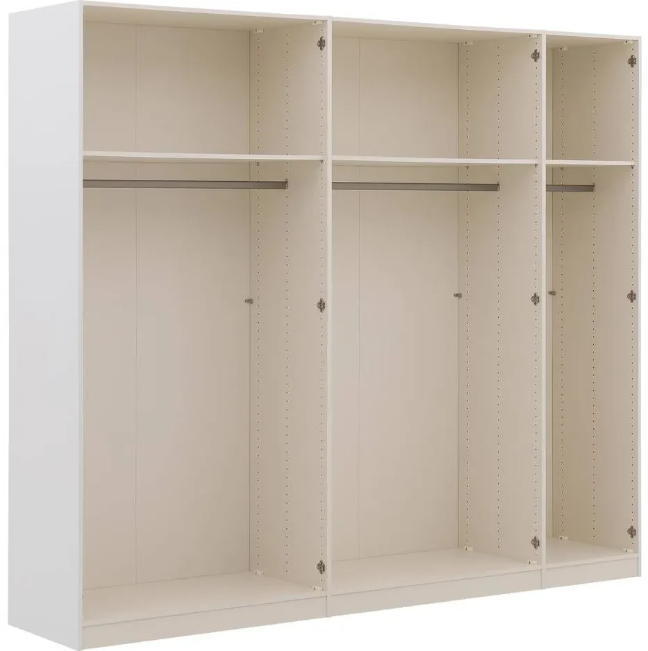Goossens Kledingkast Easy Storage Ddk, Kledingkast 253 cm breed, 220 cm hoog, 4x draaideur en 1x spiegel draaideur midden