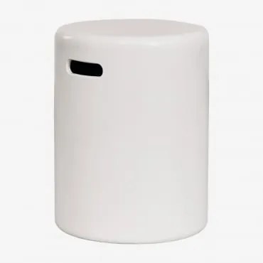 Ronde Cementen Bijzettafel (ø35 Cm) Biltet Helder Wit - Sklum