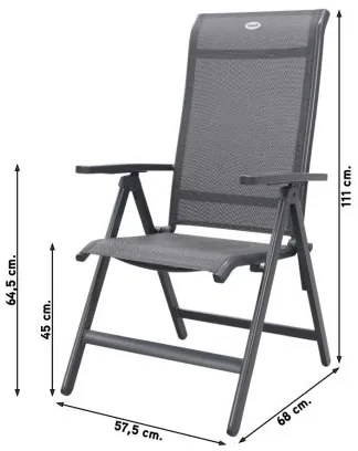 Hartman Milaan/Chaneo verstelbare tuinset - 220x100 cm. - 7-delig