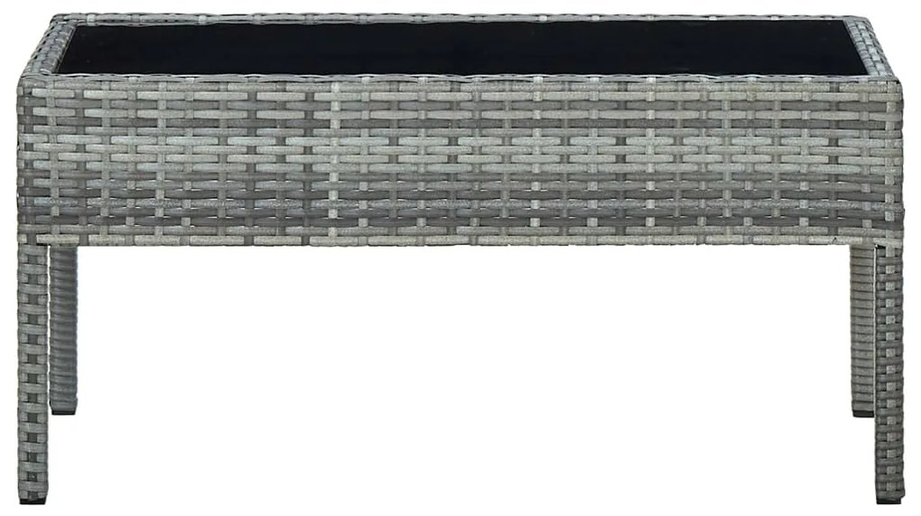 vidaXL Tuintafel 75x40x37 cm poly rattan grijs