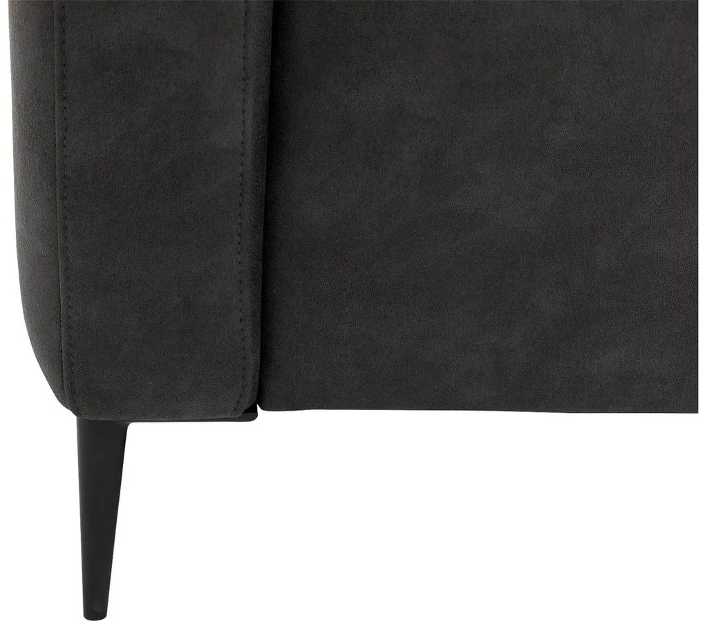 Goossens Key West antraciet, micro leer, 3-zits, modern design