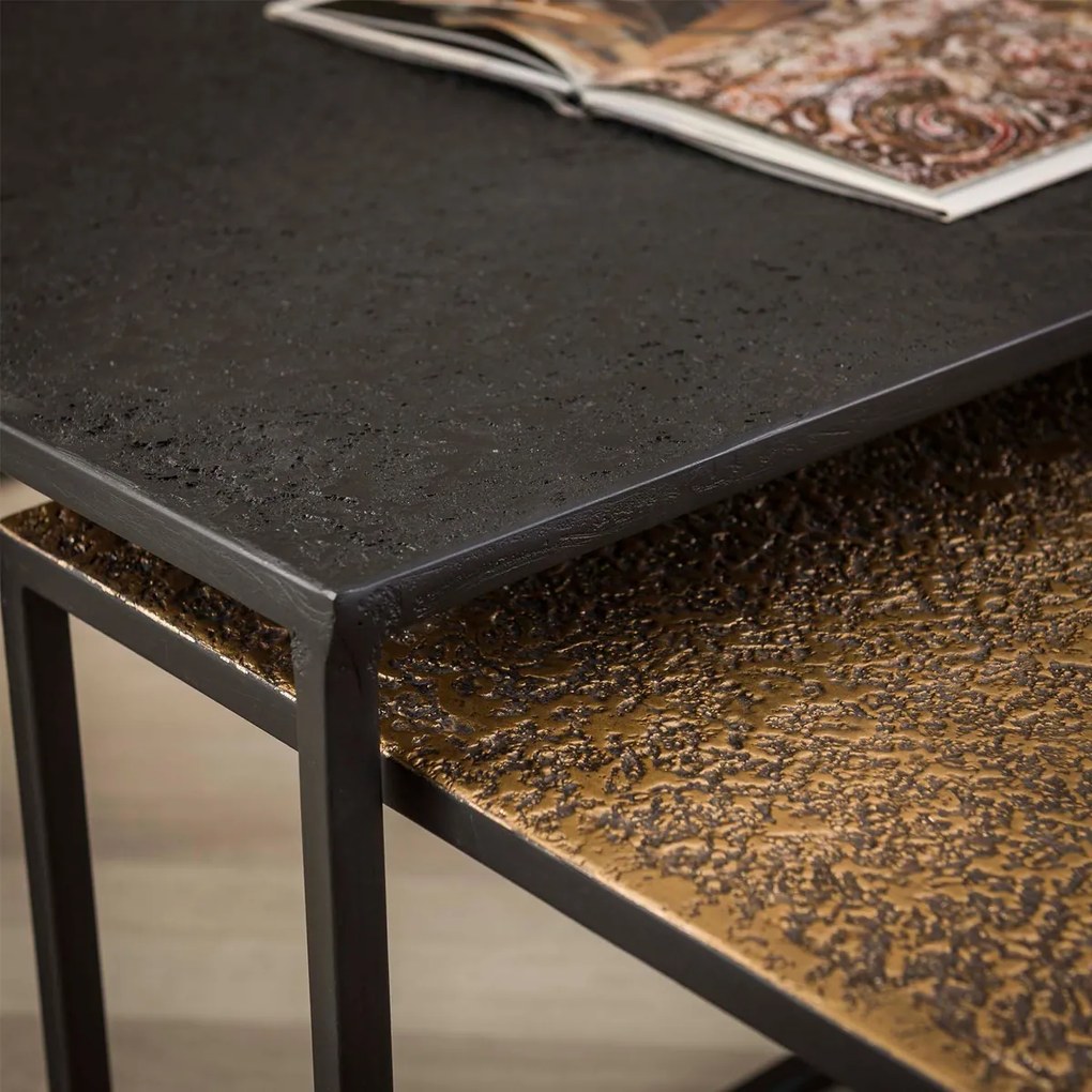 Metallic Salontafelset Rechthoekig - 90 X 60cm.