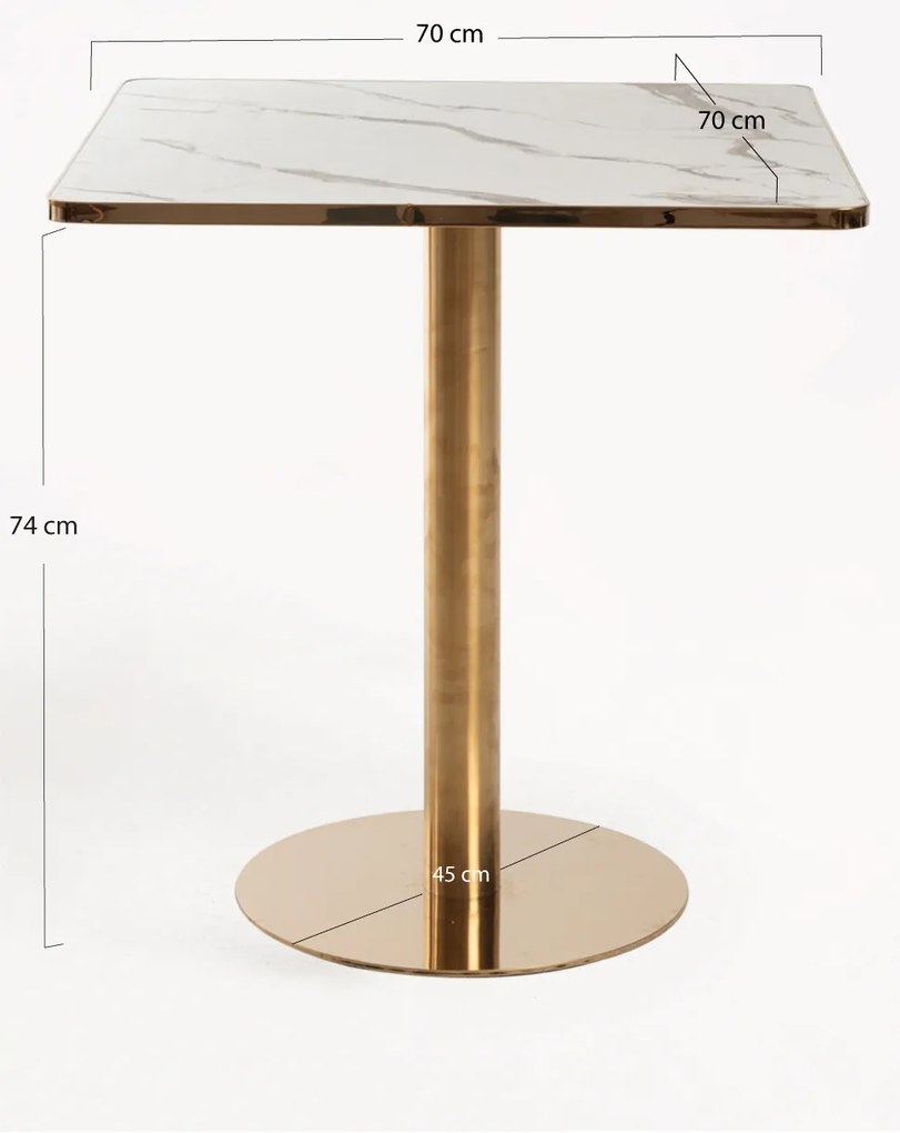 Tafel Firro Vierkant 70cm Goud