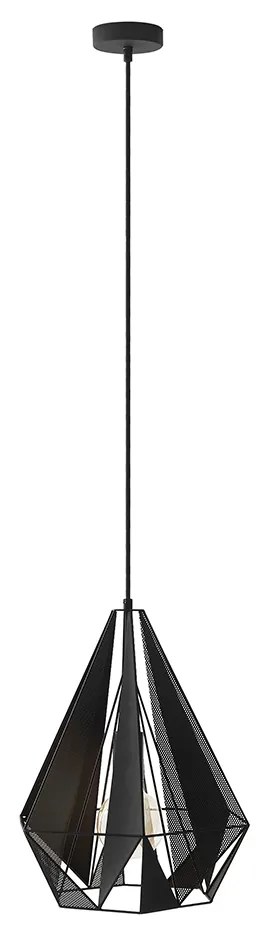 Industriële hanglamp zwart met mesh - Carcass