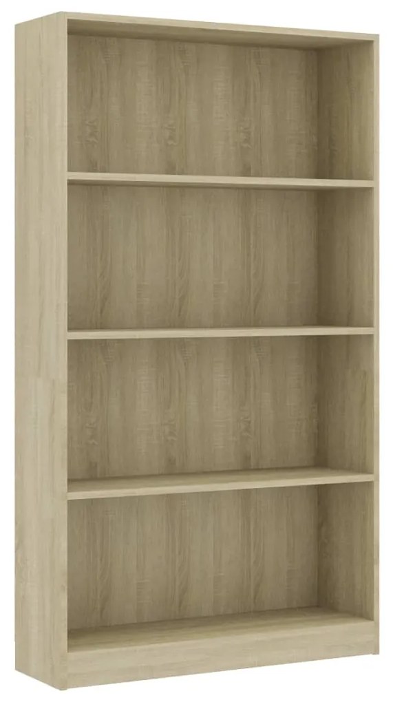 vidaXL Boekenkast met 4 schappen 80x24x142 cm bewerkt hout sonoma eik