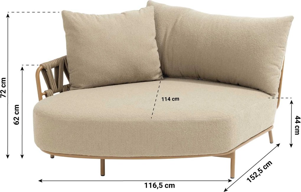 Chaise Loungeset 1 persoon Rope Taupe 4 Seasons Outdoor Seasons