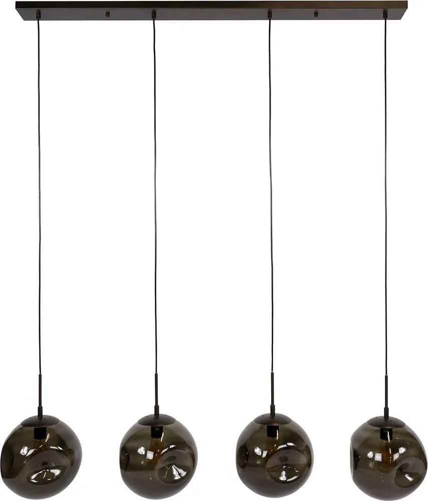 Hanglamp Met 4 Glazen Bollen Bruin