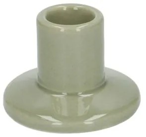 Kandelaar, porselein, lichtgroen, laag