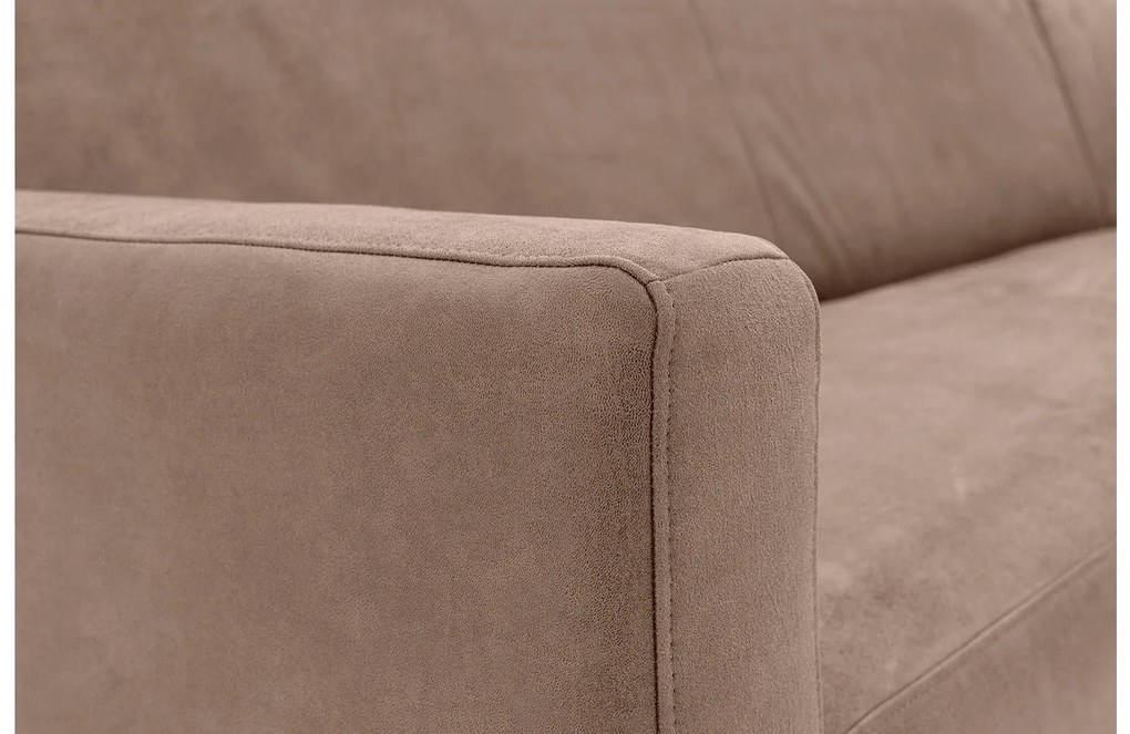 Goossens Key West bruin, micro leer, 2,5-zits, modern design