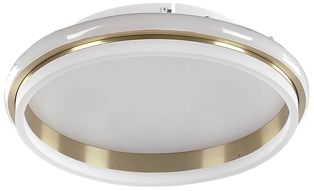 Metalen LED-plafondlamp ⌀ 42 cm wit en goud TAPING Beliani