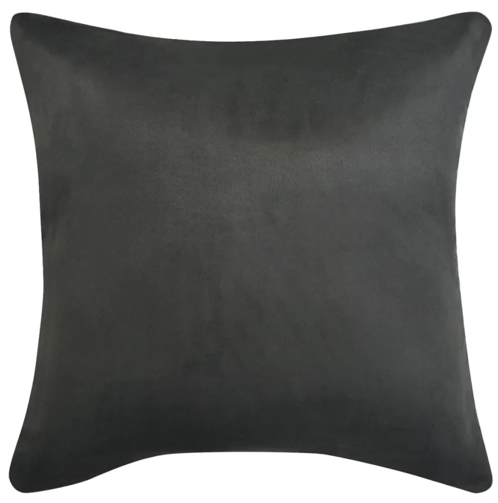 vidaXL Kussenhoezen 4 stuks antraciet 40 x 40 cm imitatiesuède polyester