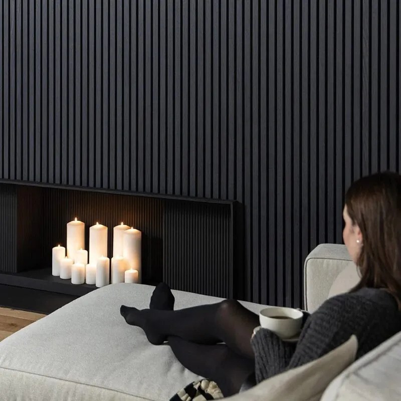 AKU Paneel Akoestisch Vilt Zwart 270x60x2,1cm - 270 cm x 60 cm x 2.1 cm | 10 kg | Paneli akoestische wandpanelen - AKU Wandpanelen