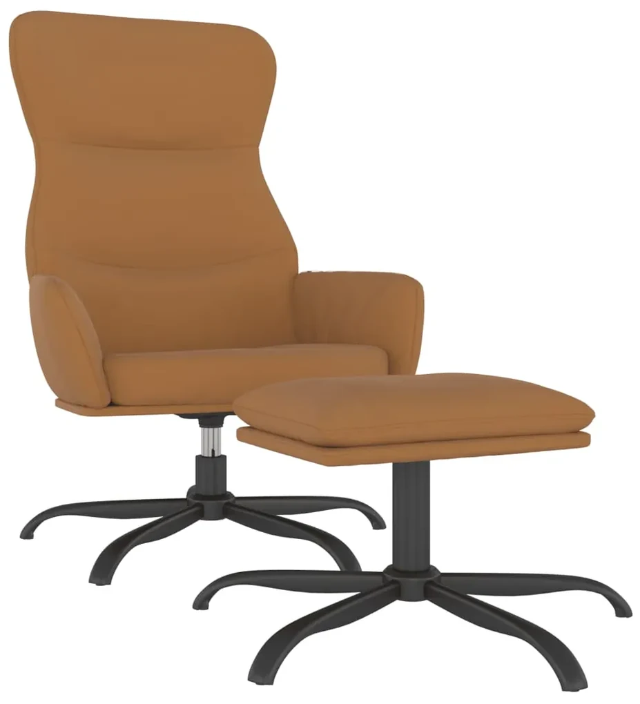 vidaXL Relaxstoel met voetenbank microvezelstof taupe