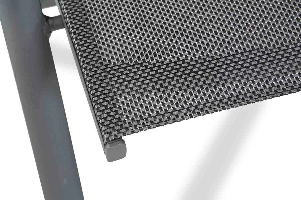 Tuinset 6 personen 220 cm Aluminium/Textileen /Graniet/Aluminium/textileen Grijs Presto Vasto/Graniet