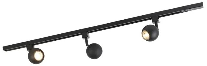 Smart Modern railsysteem zwart 1-fase incl. 3 Wifi GU10 - Iconic Gissi Modern GU10 Binnenverlichting Lamp