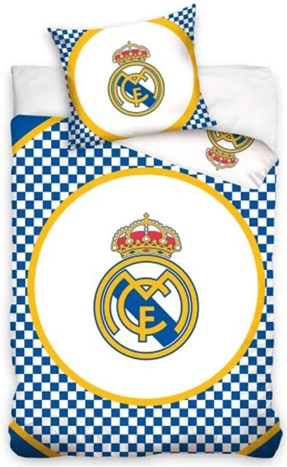Dekbedovertrek Real Madrid Checkers - wit - 140x200 cm - Leen Bakker
