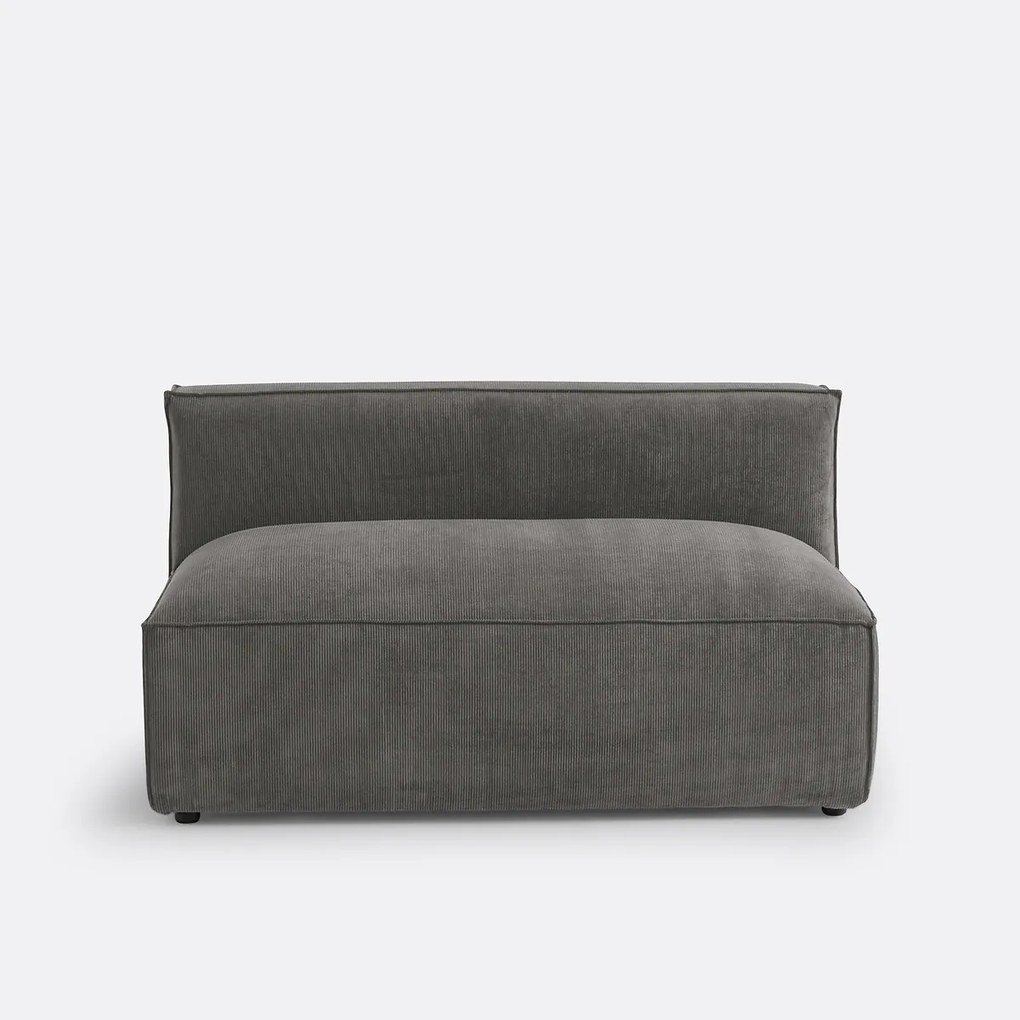 Element voor modulaire bank, 2-zit, in ribfluweel, Seven