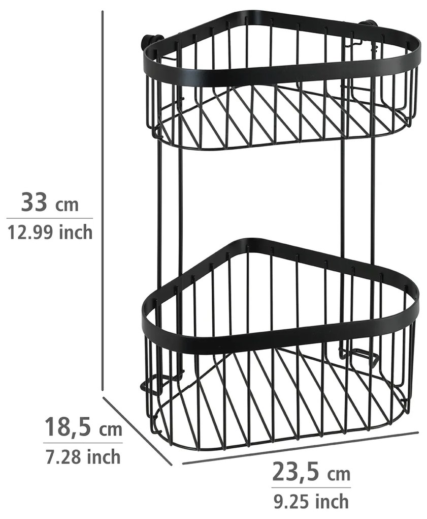 Wenko Classic Plus hoekrek 2-laags zwart