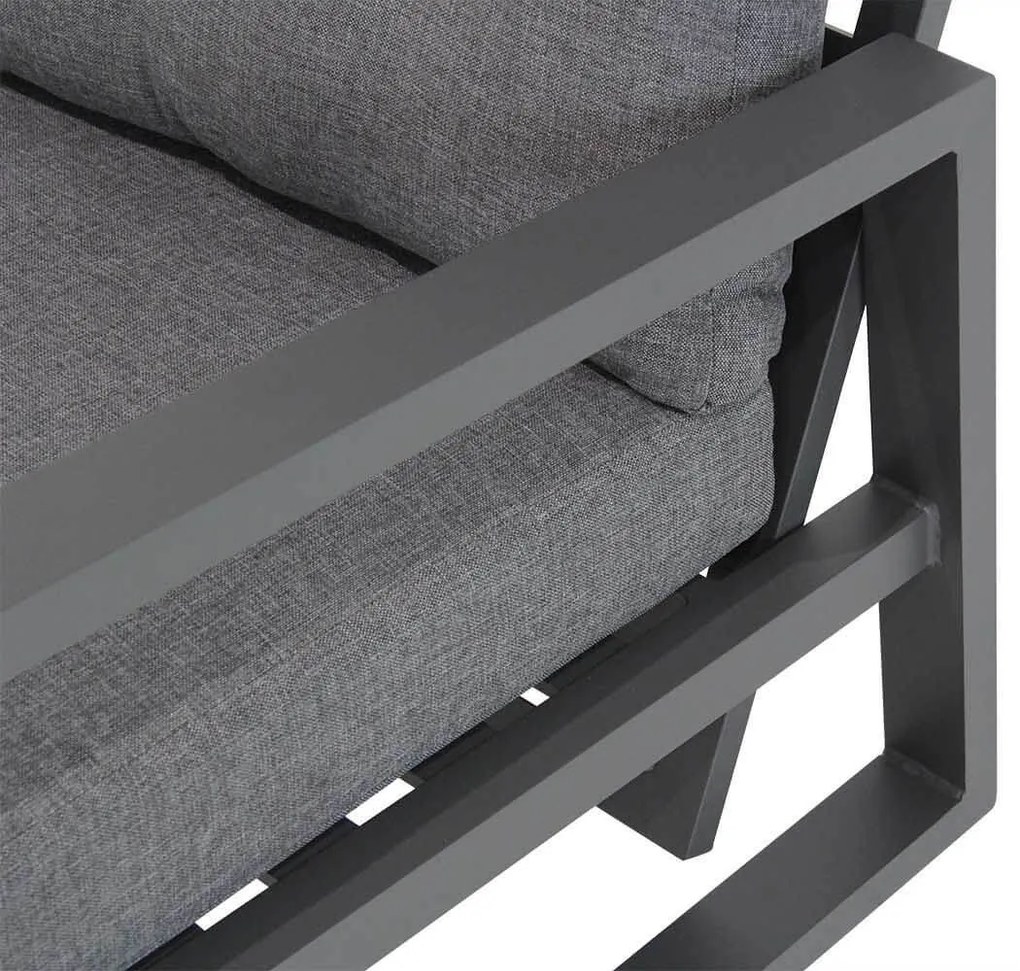 Stoel en Bank Loungeset Aluminium Grijs 4 personen Lifestyle Garden Furniture Batala