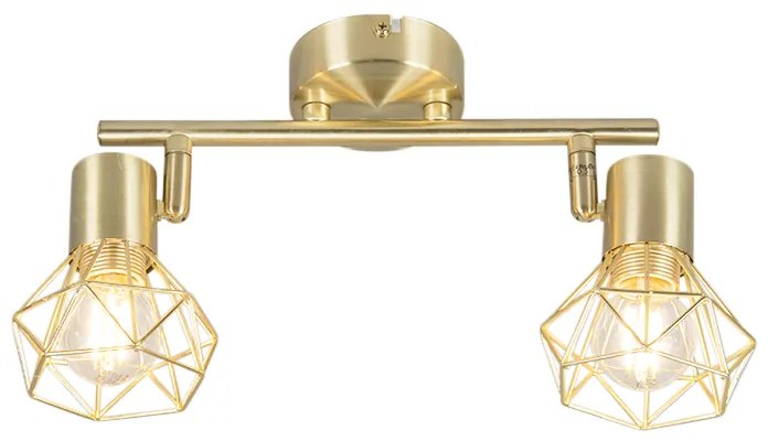 Art deco spot messing draai- en kantelbaar 2-lichts - Mosh