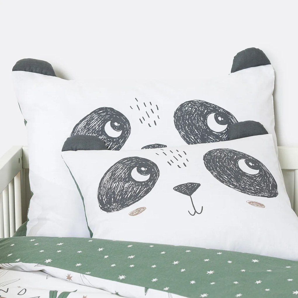 Katoenen kussensloop baby, Panda Mania
