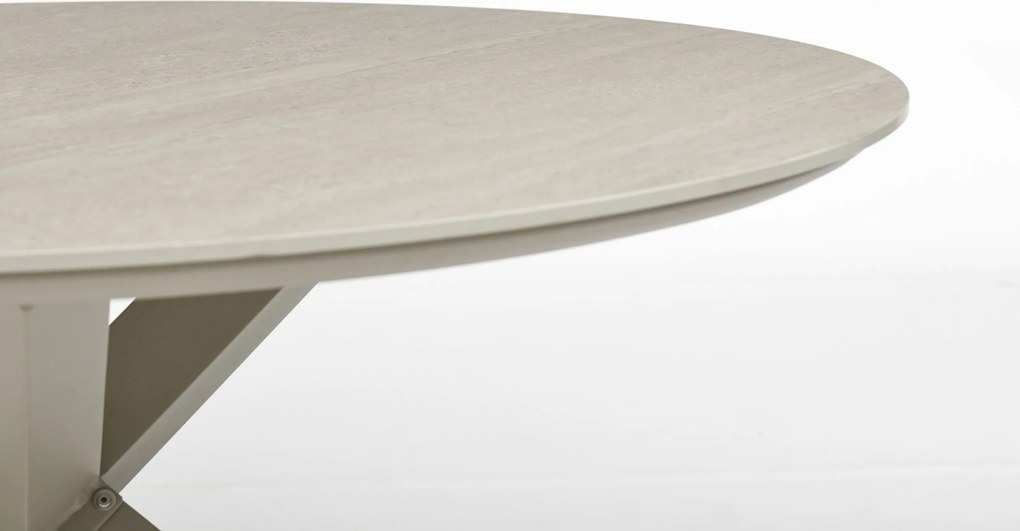 Tuinset Ronde Tuintafel 6 personen 150 cm Aluminium Zand/Beige  Lifestyle Garden Furniture Timo/Xento