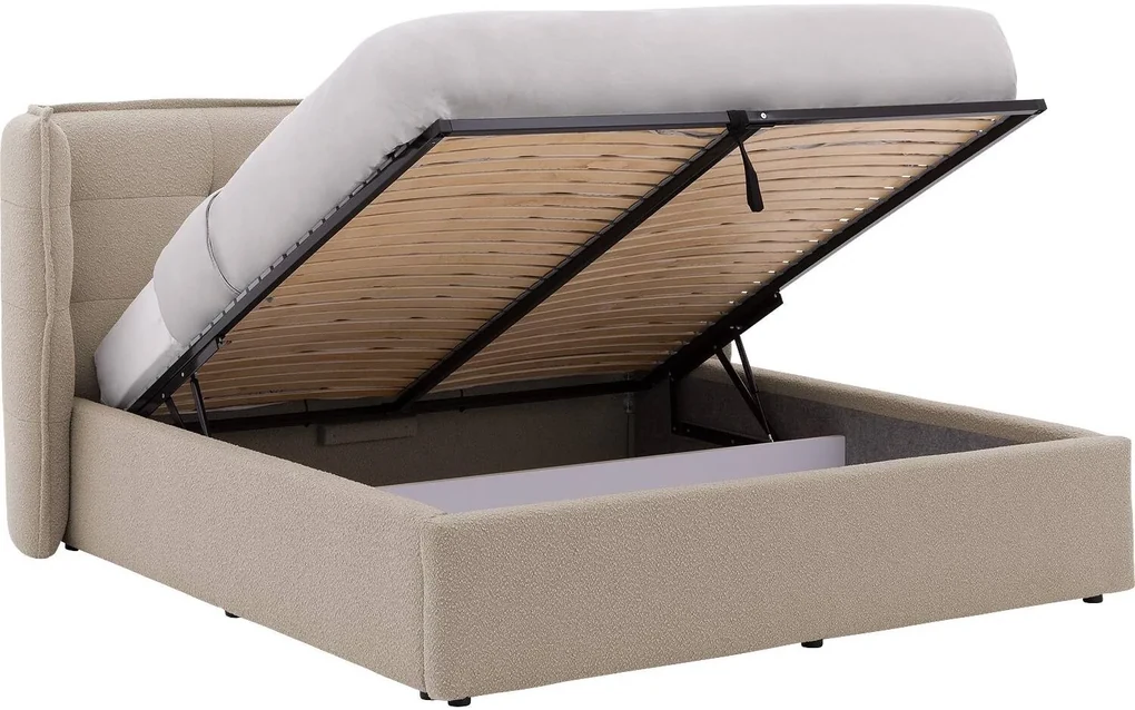 Goossens Gestoffeerd Bedframe Canon, 180 x 200 cm met storage, met 2x lattenbodem