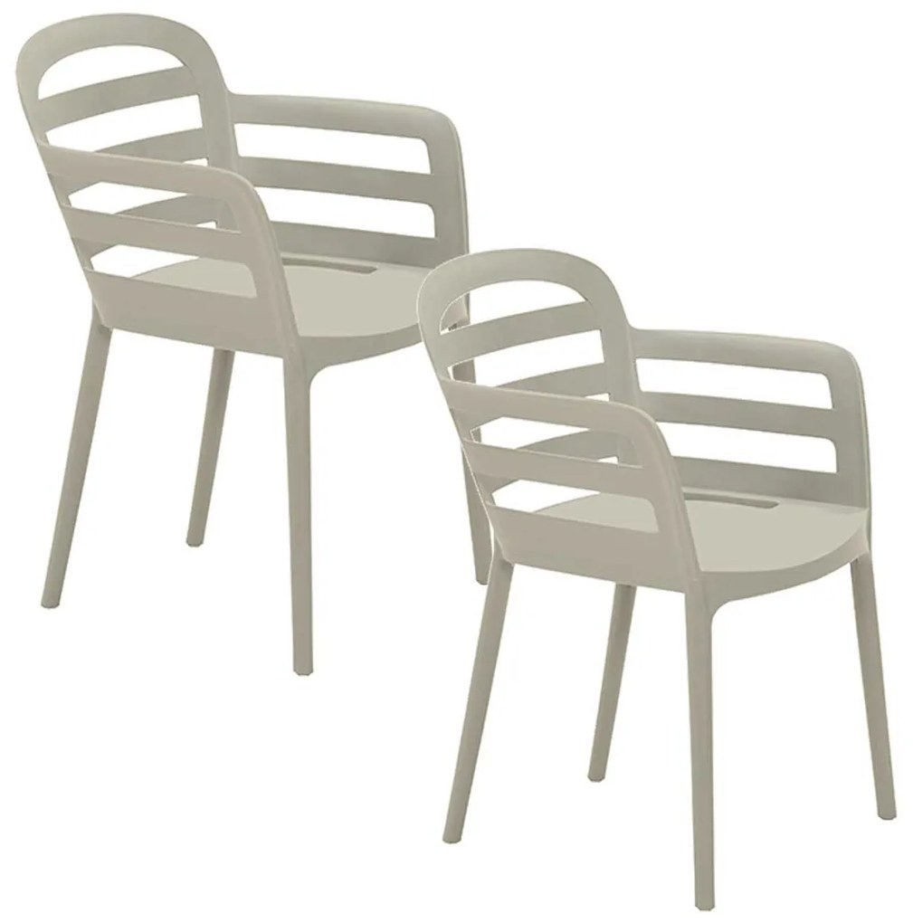 Garden Impressions Mira tuinstoel zand - 2 stuks