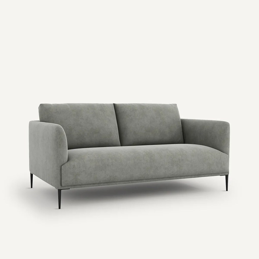 Compacte zitbank in stonewashed fluweel, Oscar, design E. Gallina