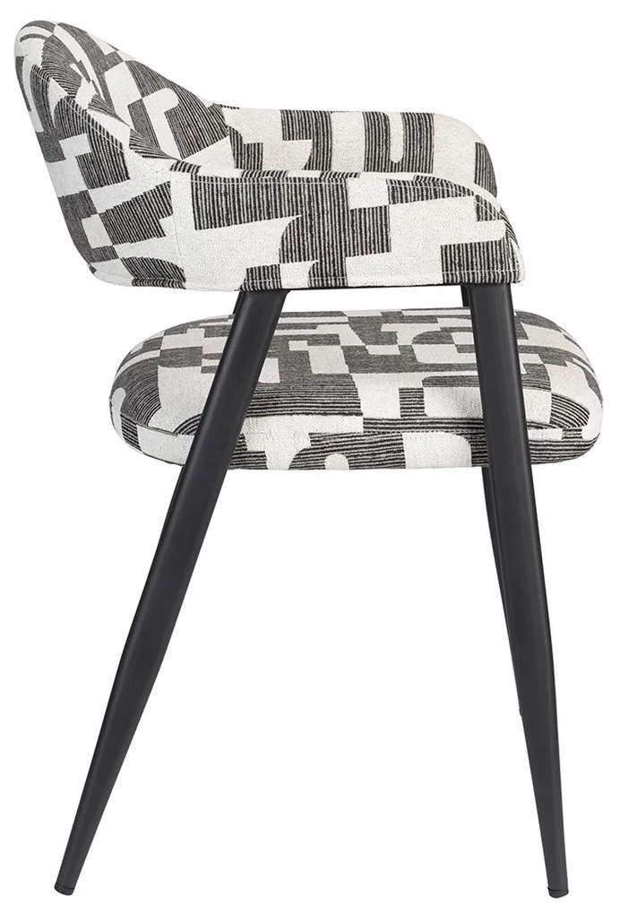Dutchbone Miyo Design Eetkamerstoel Zwart Wit