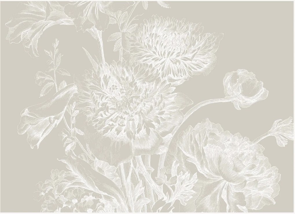 Behang Engraved Flowers