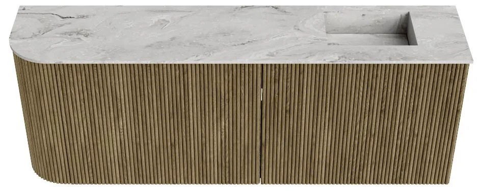 Mondiaz Joya DLux 110cm toiletmeubel ronding links dusk met wastafel faye rechts zonder kraangat glace