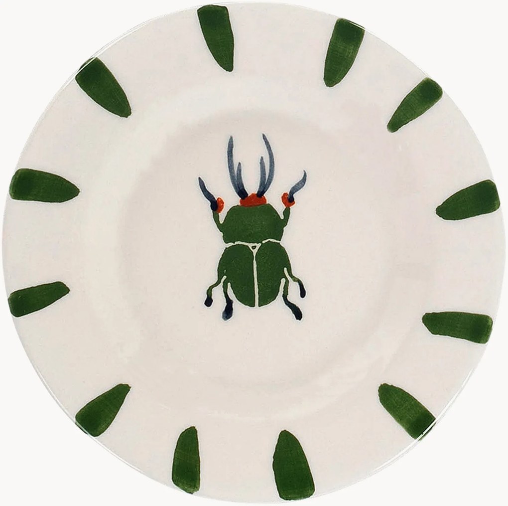 Handbeschilderd dessertbord Leafy Bug