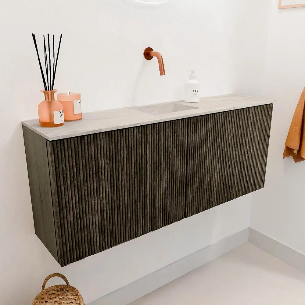 Mondiaz Joya DLux 100cm toiletmeubel shadow met wastafel faye midden zonder kraangat ostra