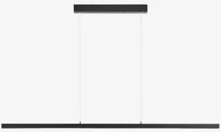 Led Lineaire Hanglamp 120 Cm Met Indirect Licht In Aluminium Danile Zwart - Sklum