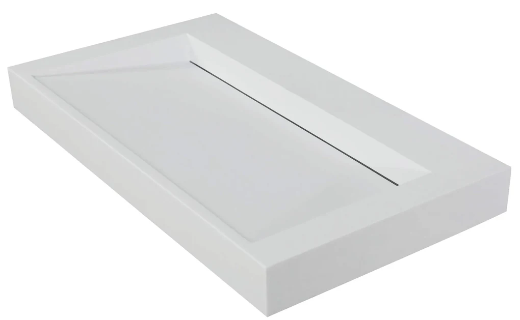 Muebles Estella badmeubel ribbelfront 80cm warm eiken met solid surface wastafel zonder kraangat