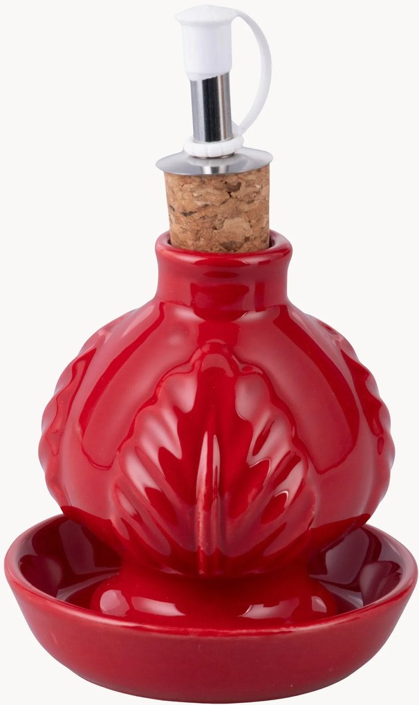 Oliekanne met schoteltje Pumo van keramiek, 2-delig