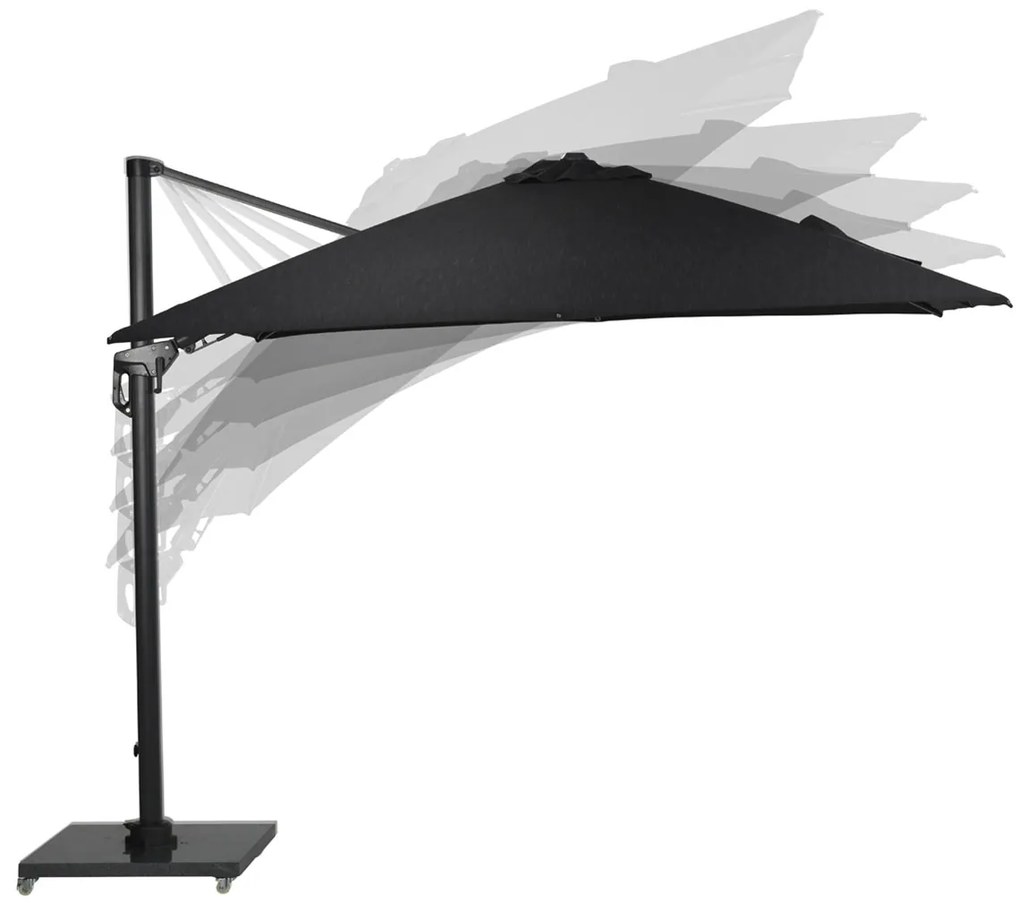 Garden Impressions Zweefparasol Hawaii Deluxe 300x300 - donker grijs - zwart