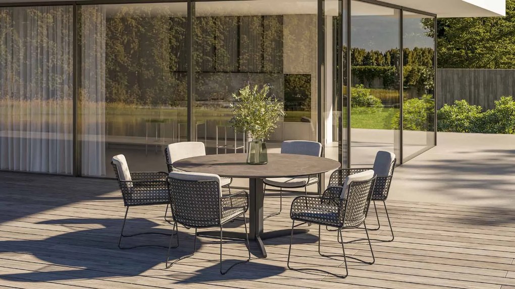 4 Seasons Outdoor Aprilla tuinset antraciet met Embrace tafel Ø 160 cm * Sale *  Loungeset    zwart weerbestendig