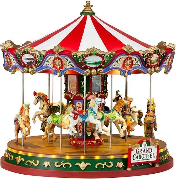 Lemax - 'The Grand Carousel' - Verlichte attractie met animatie &amp; muziek/geluid - Inclusief adapter