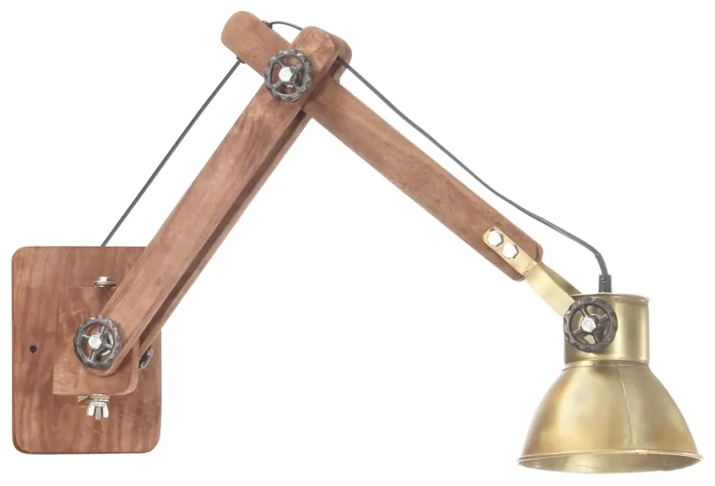 vidaXL Wandlamp industrieel rond E27 messingkleurig