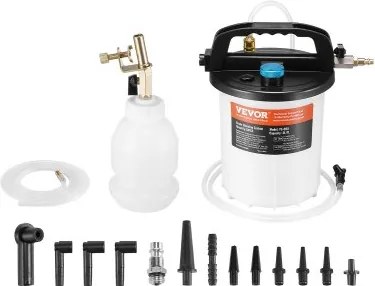 VEVOR Remontluchterset 3 L Remvloeistofextractor met 1 L Siphon-navulfles en 13 slangaansluitingen, complete remvloeistofontluchter met verlengde siliconenslang en handvat