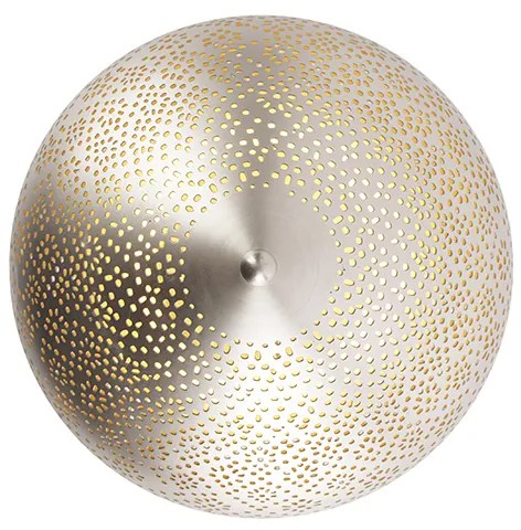 Oosterse plafondlamp staal met lichteffect - Sinbad